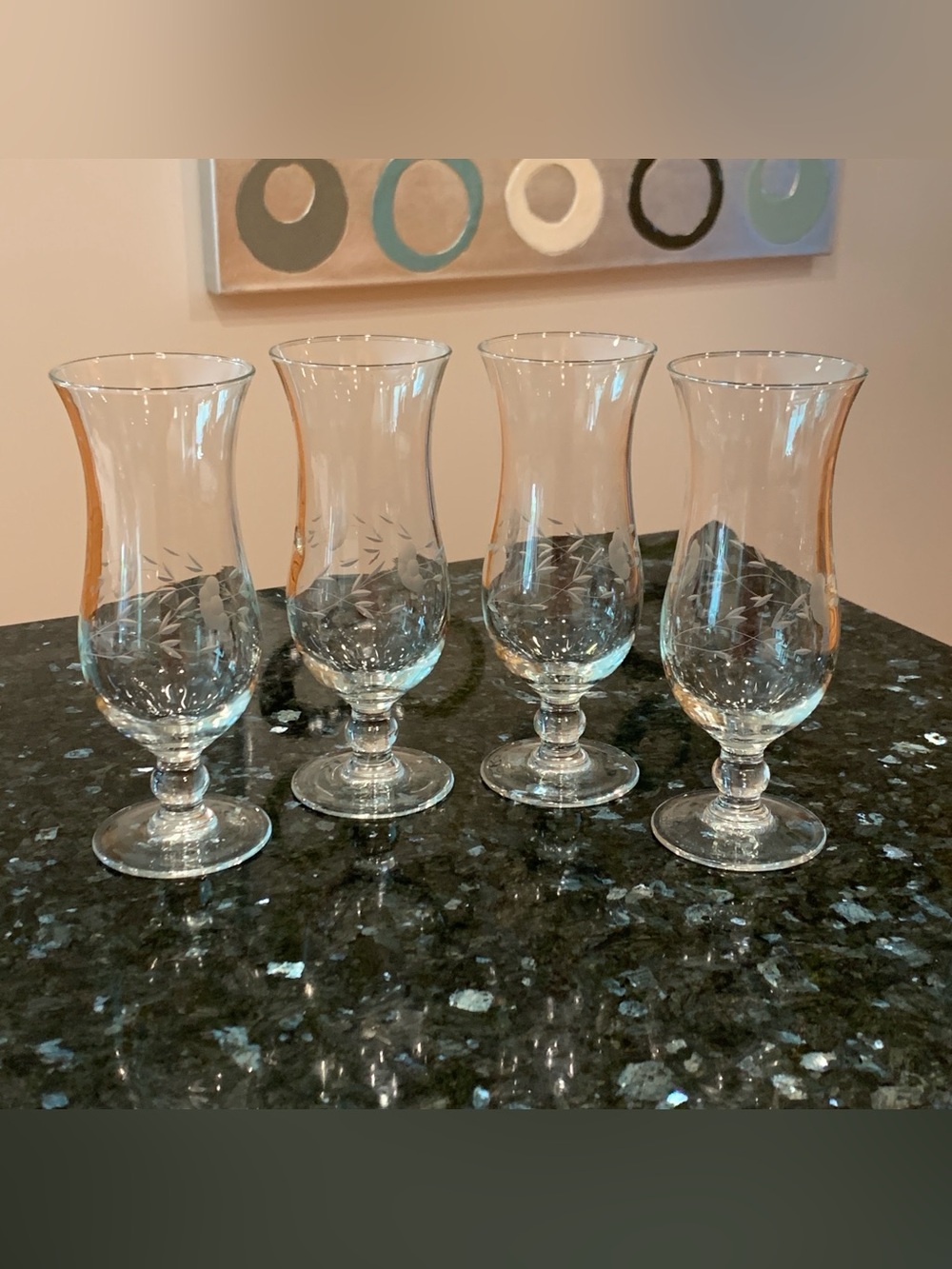 Vintage Princess House Heritage Crystal #450 Hurricane Dessert Glasses Set of 4